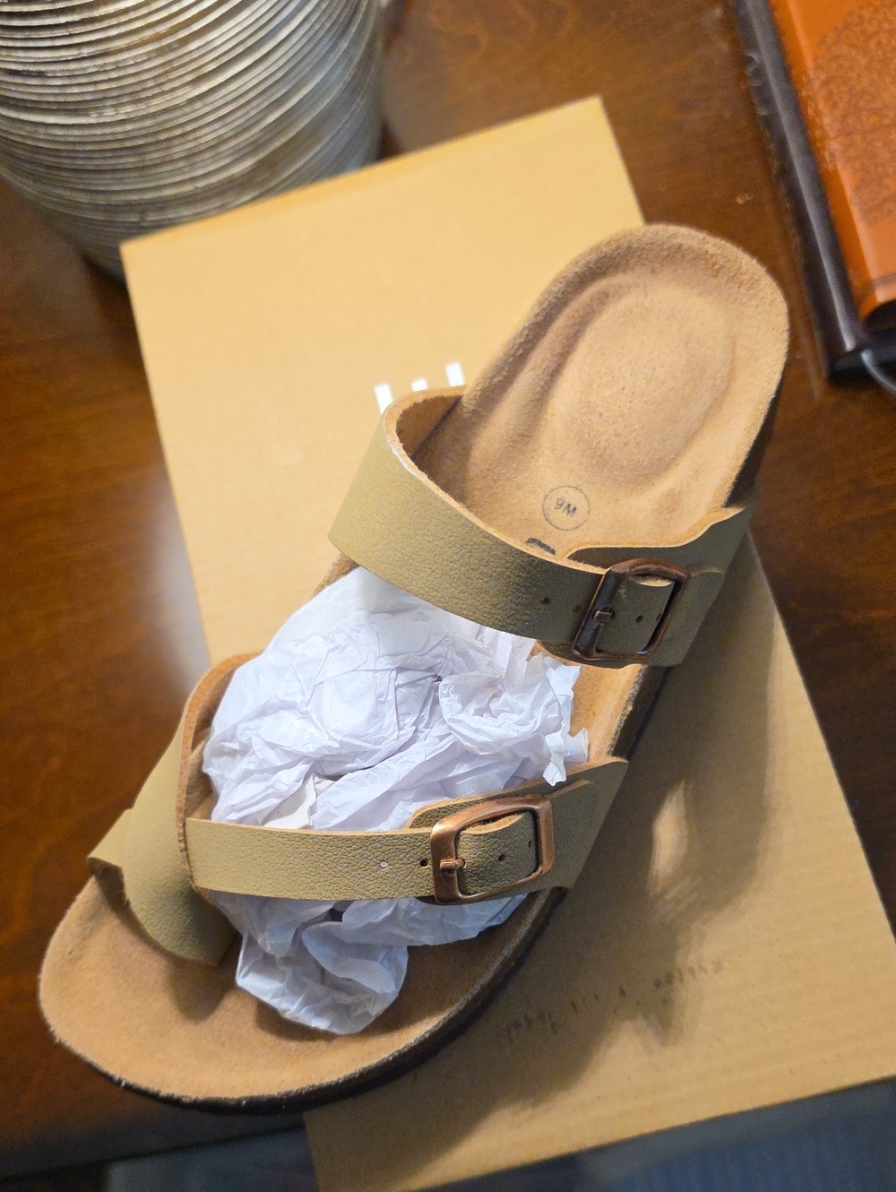 Women's Two-Strap Buckle Sandal in Olive